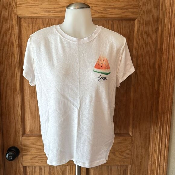 WE THE FREE Free People Fresh Watermelon Embroidered Tee - Picture 2 of 11